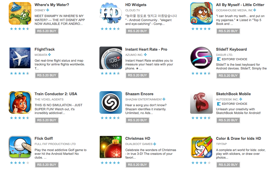 Today's Apps at Android Market 10 Billion Celebration