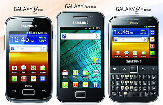 Samsung introduces Galaxy Ace Duos, Galaxy Y Duos, and Galaxy Y Pro in India