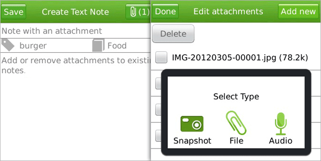 Evernote for Blackberry updated, adds better support for attachments