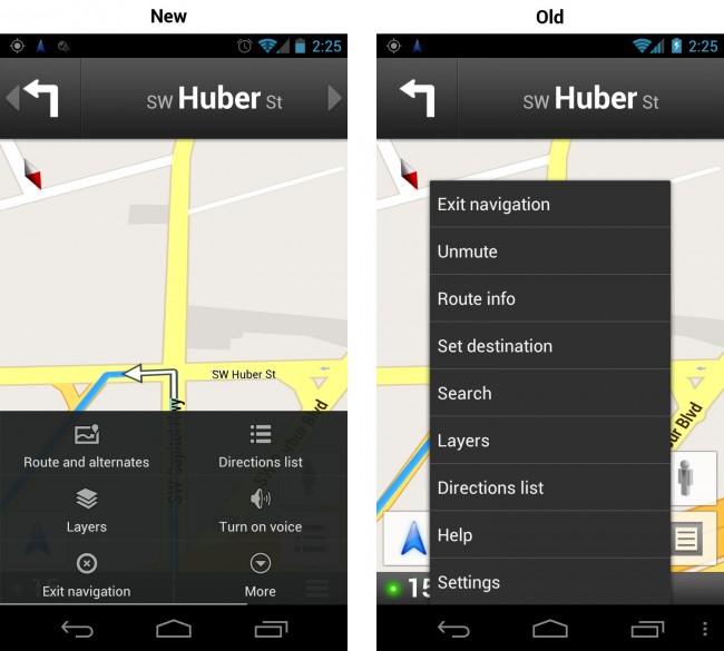 Google Maps for Android updated, simplifies navigation menu