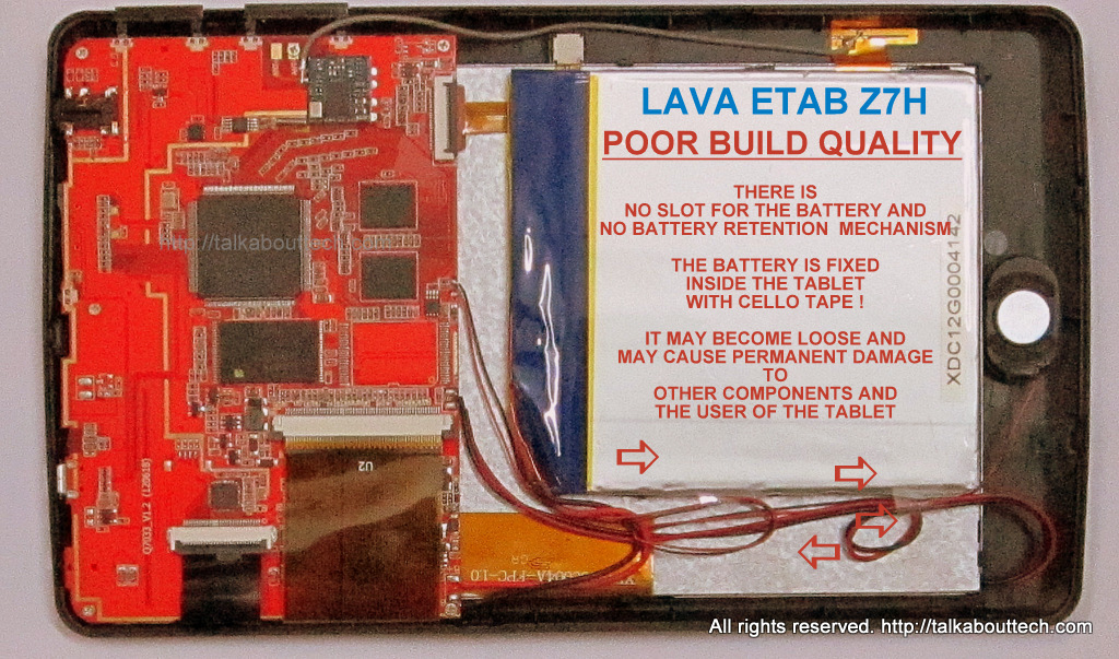 LAVA E-TAB Z7H TABLET POOR BUILD QUALITY